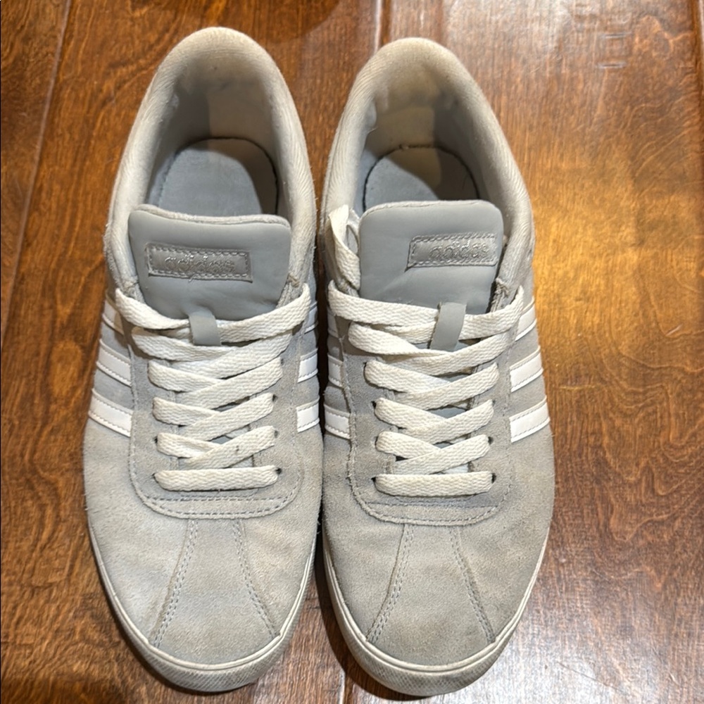 Adidas Gray and White Retro Sneakers